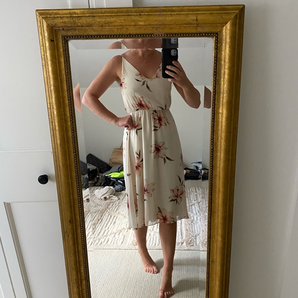 Cream floral dress